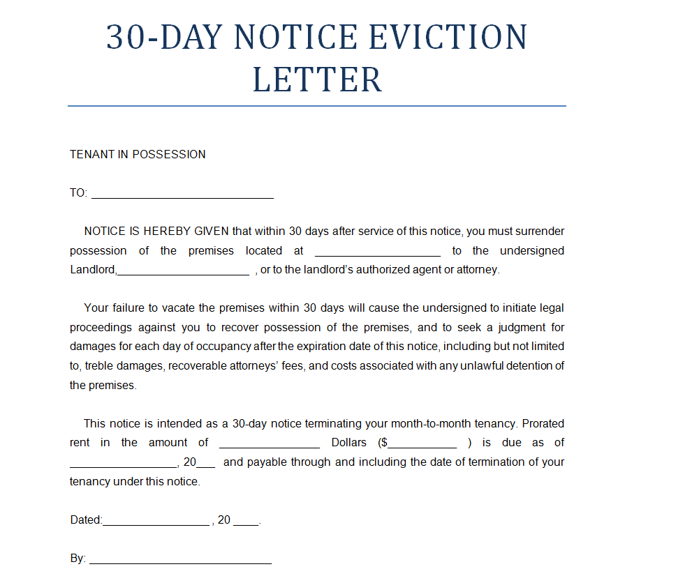 10 Formal Eviction Letter Templates in WORD Format